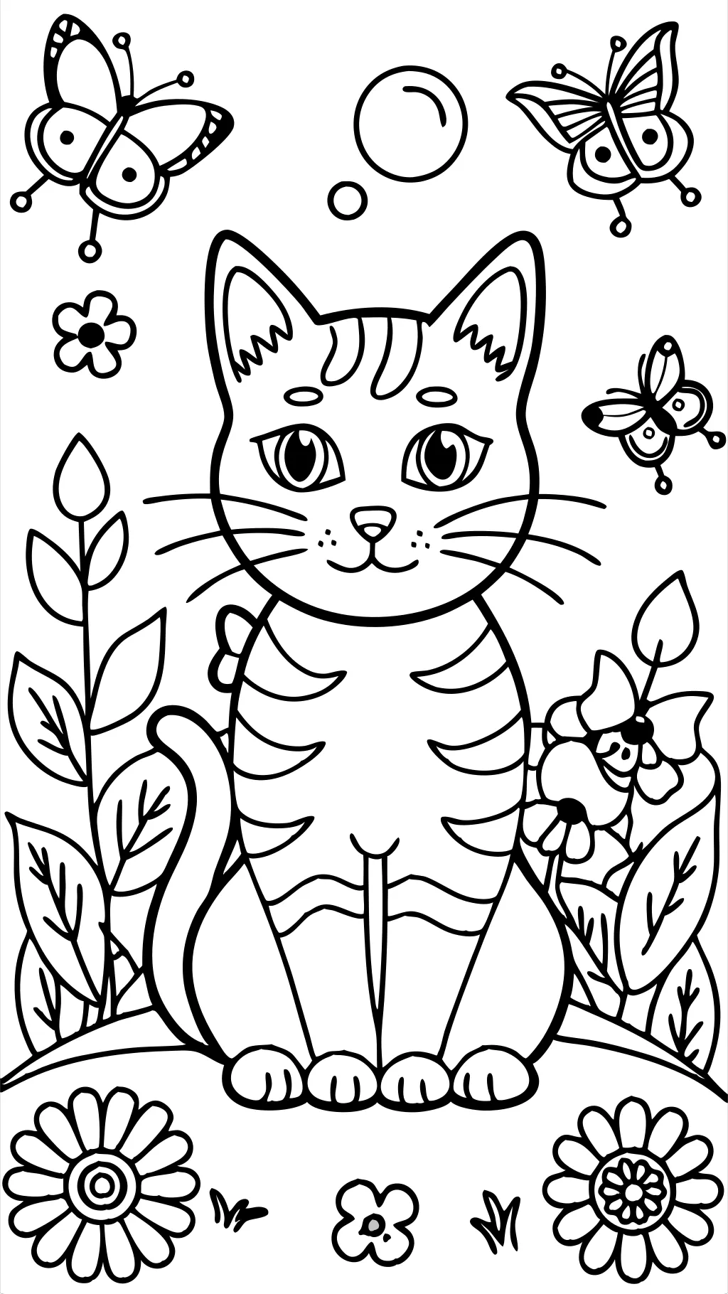 free cat coloring page